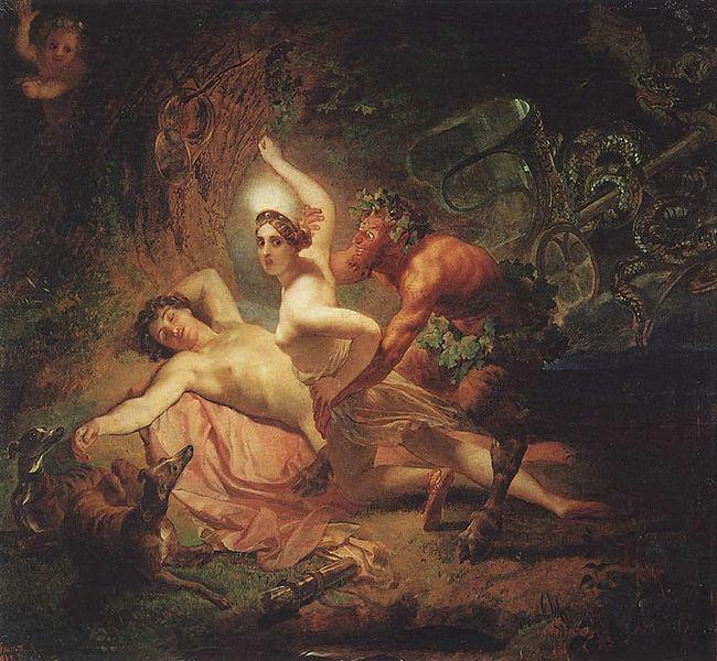 Karl Briullov Endymion and Satyr oil painting image